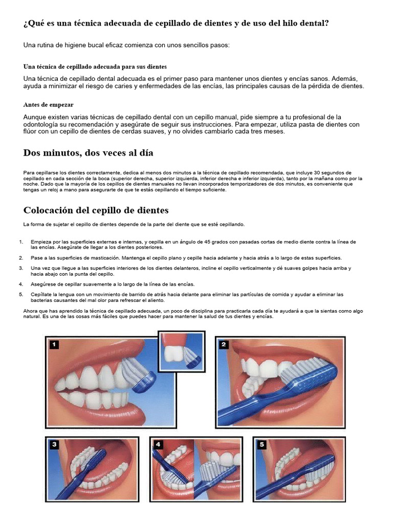 Cepillado y uso de hilo dental: La base de una boca sana