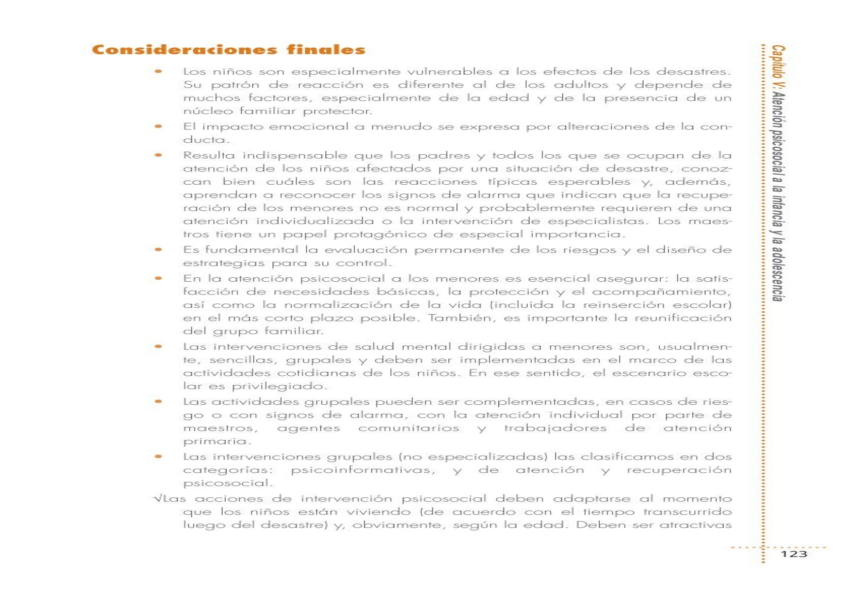 Consideraciones finales