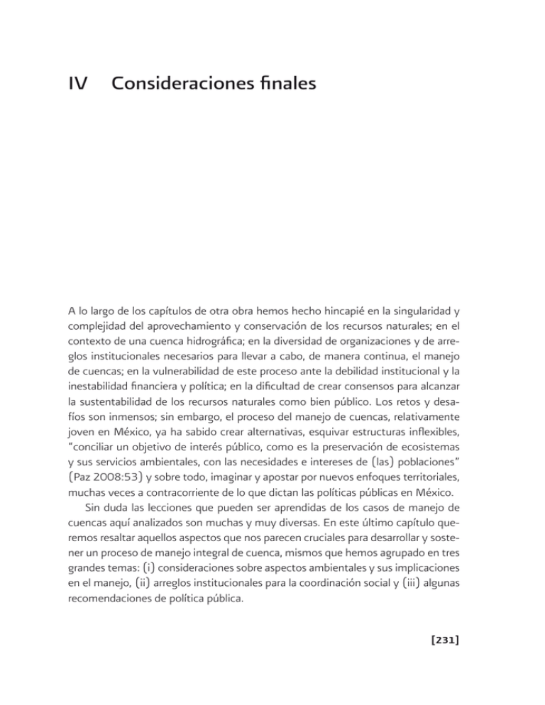 Consideraciones Finales